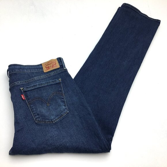 Levi's 505 Women's Straight Leg Jeans Stretch Dark Wash size 14 length 33" - Picture 9 of 9